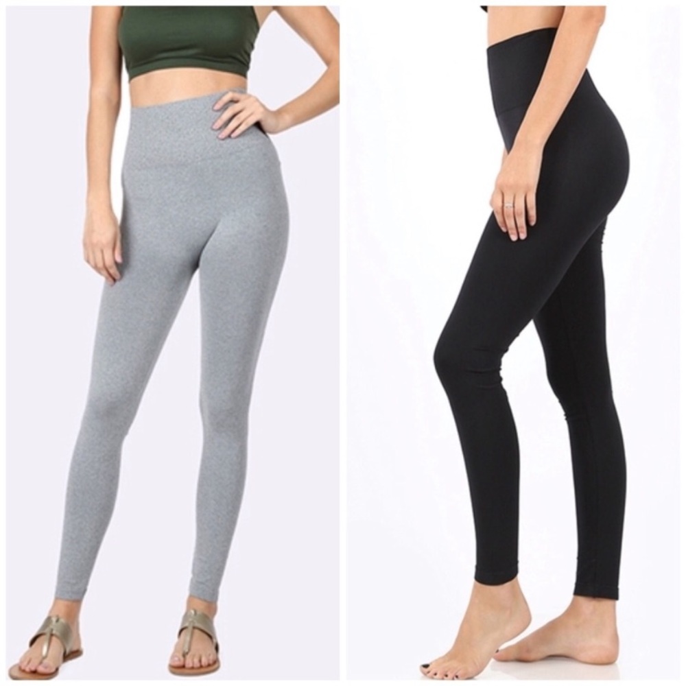 High waisted tummy control leggings in black